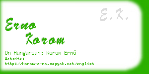 erno korom business card
